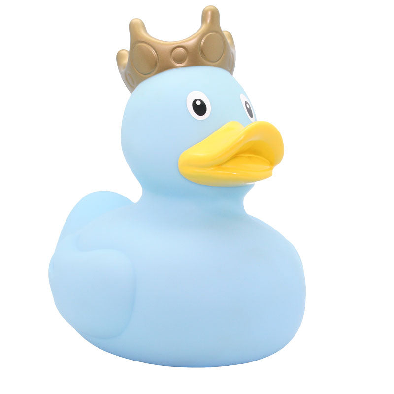 XXL Duck with Crown, light blue 25 cm