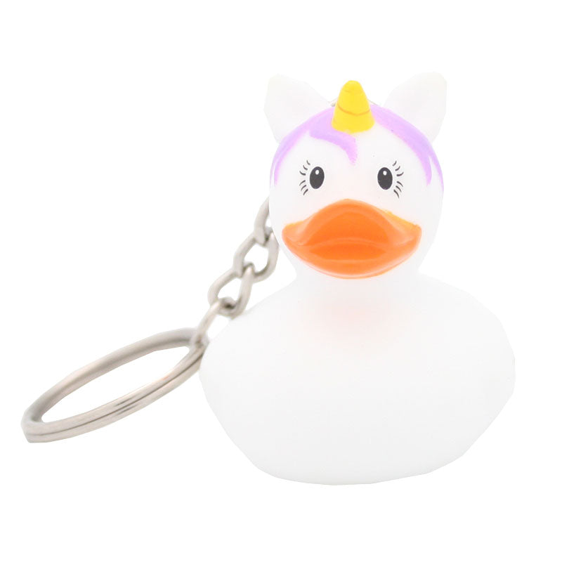 Keychain Unicorn Duck, white 4.5 cm