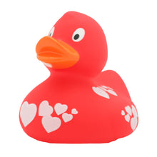 Load image into Gallery viewer, Red Duck with white hearts
